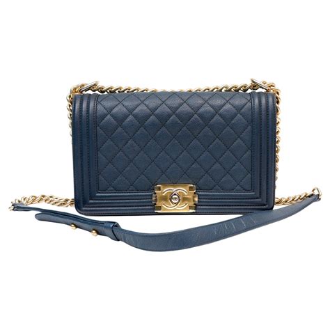 chanel boy bag blue caviar|BOY CHANEL .